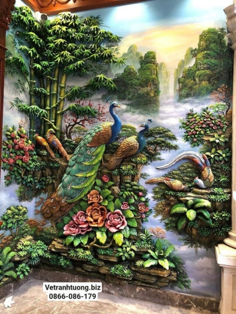 tranh đắp phù điêu đẹp
